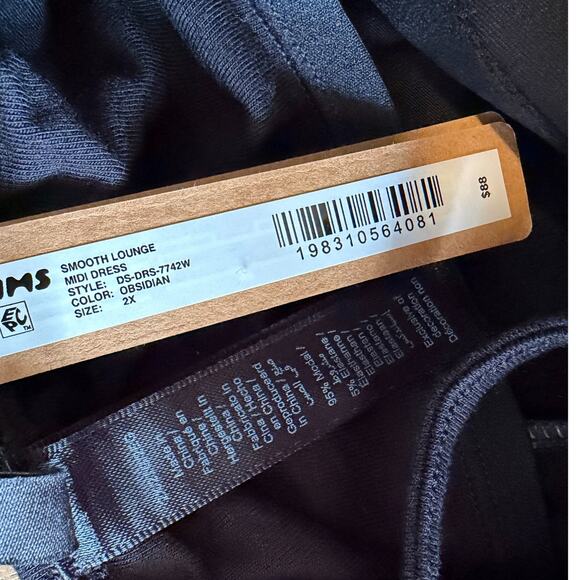 SKIMS Smooth Lounge Midi Dress Obsidian 2X NWT $98 - Picture 5 of 5